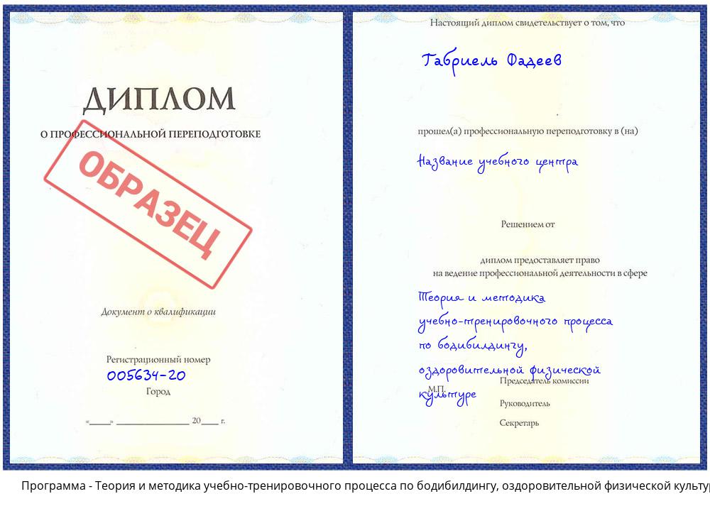 Теория и методика учебно-тренировочного процесса по бодибилдингу, оздоровительной физической культуре Клинцы