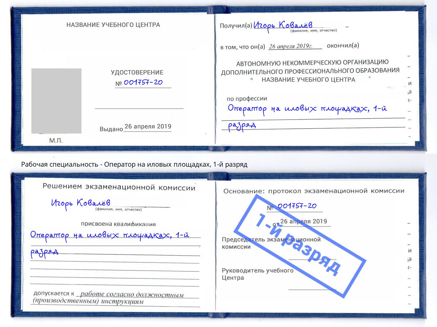 корочка 1-й разряд Оператор на иловых площадках Клинцы
